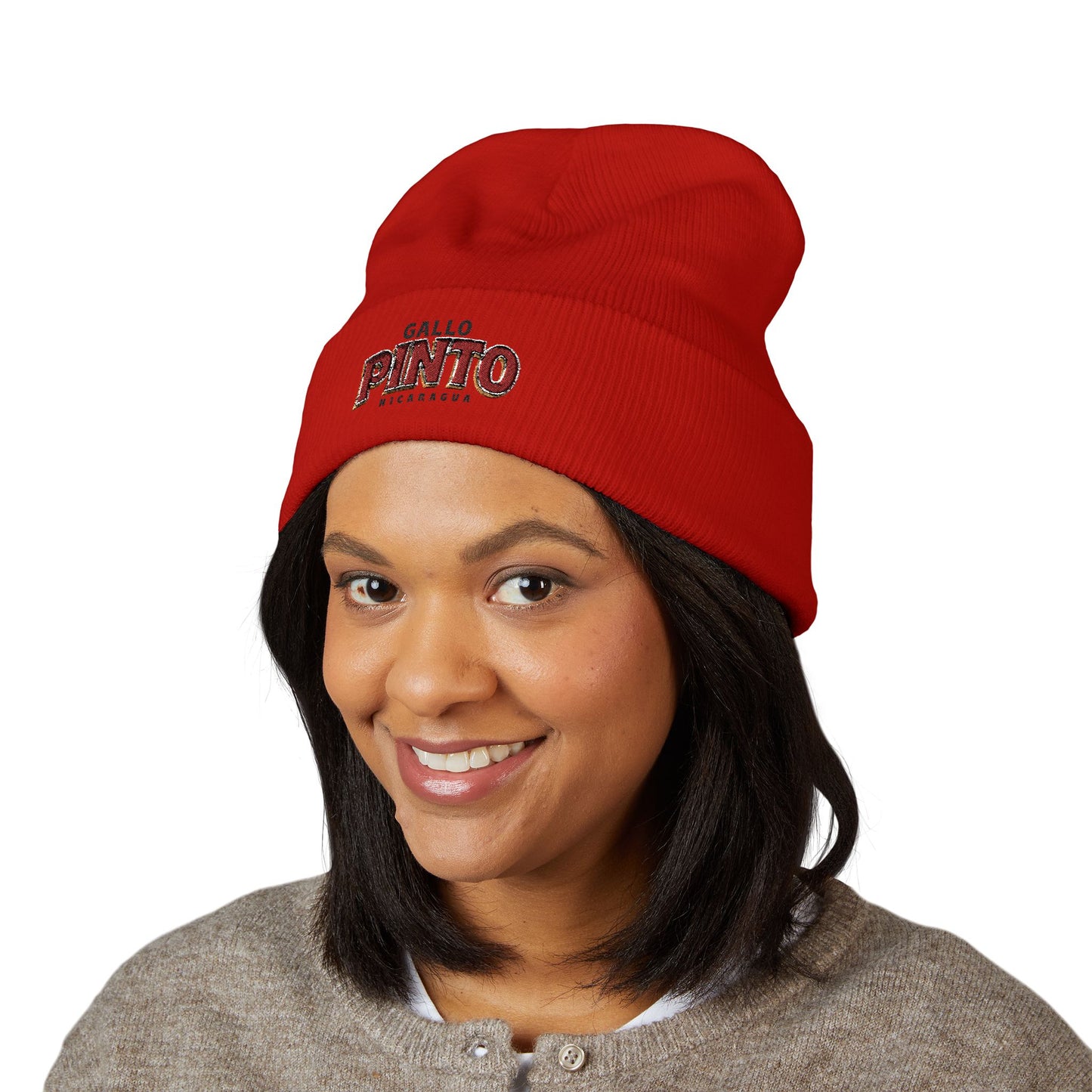 Gallo Pinto Embroidered Cuffed Beanie