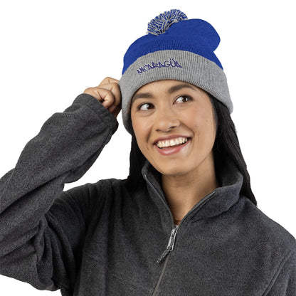 Nicaragua Pom-Pom Knit Beanie Embroidered