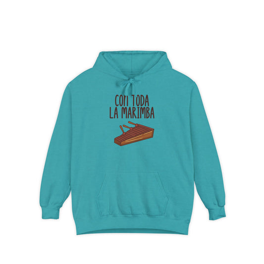 Con toda la Marimba Unisex Garment-Dyed Hoodie