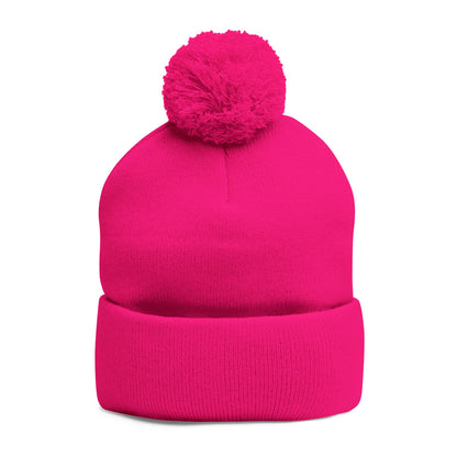 Nicaragua Pom-Pom Knit Beanie Embroidered