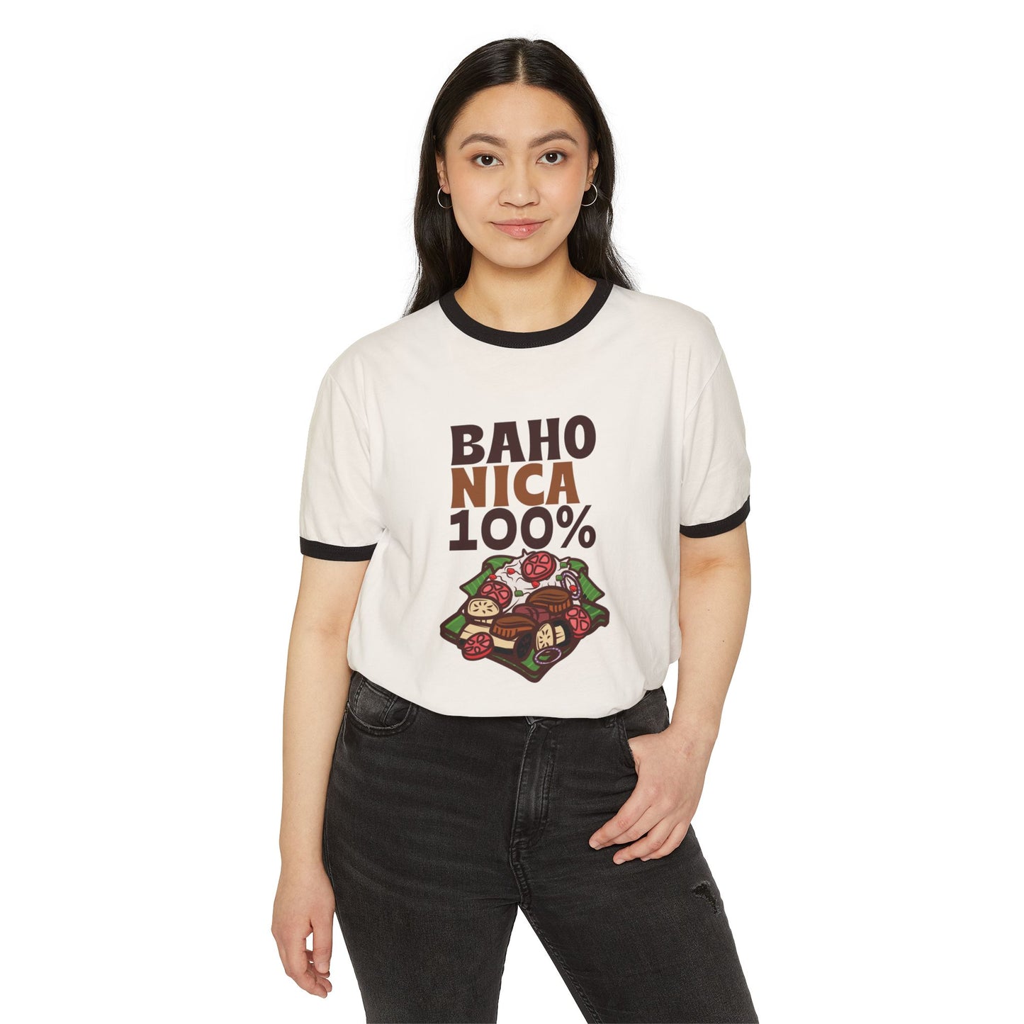 Baho Nica Unisex Cotton Ringer T-Shirt