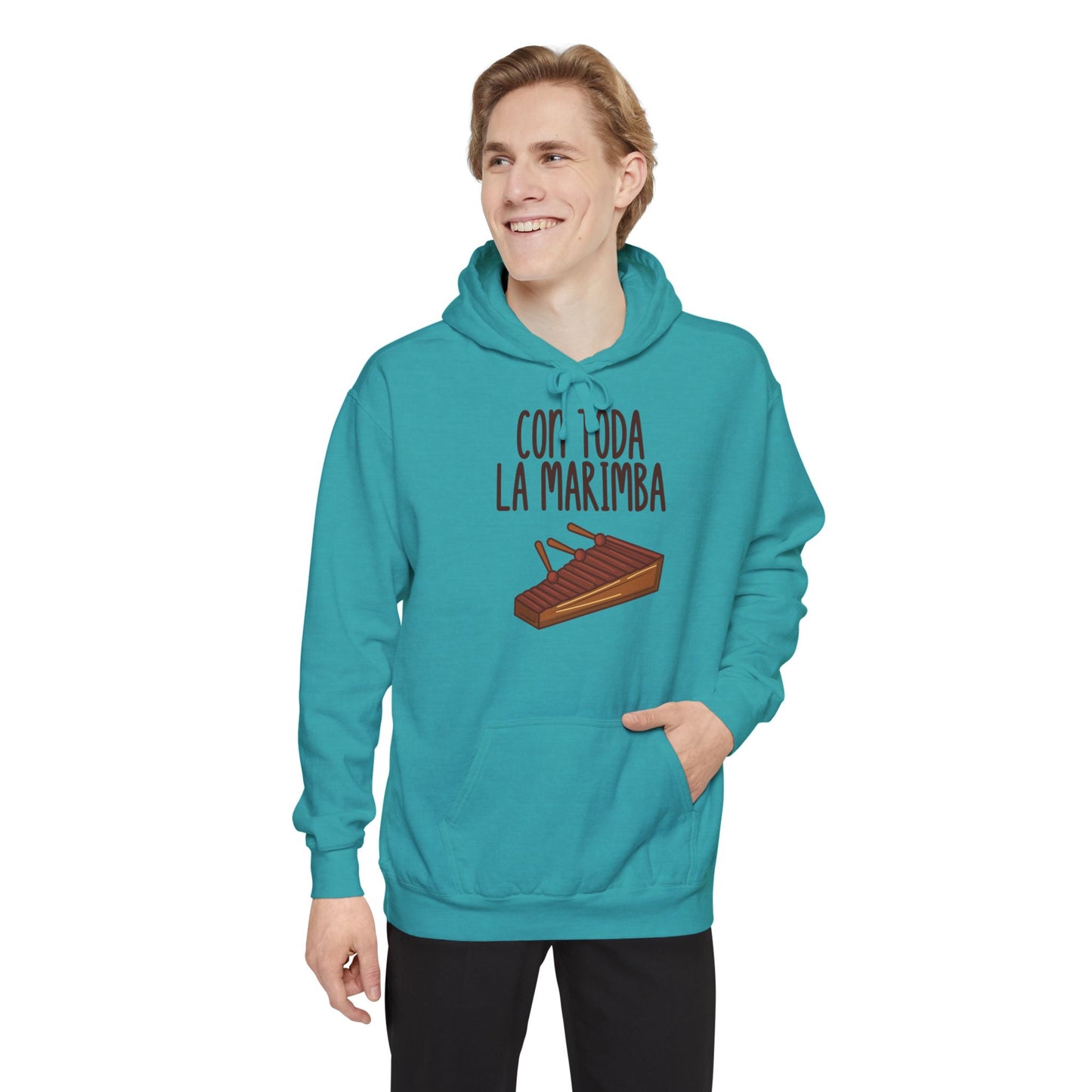 Con toda la Marimba Unisex Garment-Dyed Hoodie