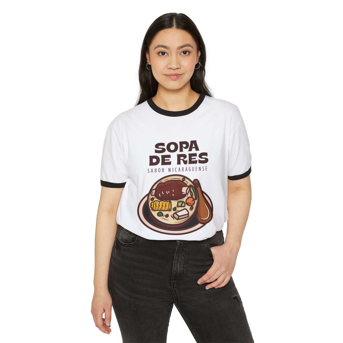 Sopa De Res Unisex Cotton Ringer T-Shirt