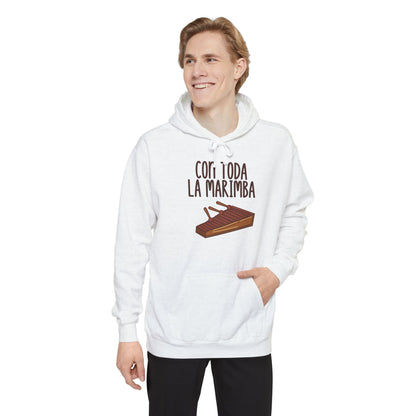 Con toda la Marimba Unisex Garment-Dyed Hoodie