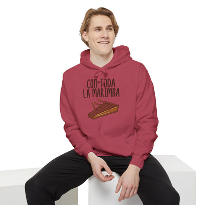 Con toda la Marimba Unisex Garment-Dyed Hoodie