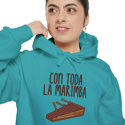 Con toda la Marimba Unisex Garment-Dyed Hoodie