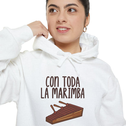 Con toda la Marimba Unisex Garment-Dyed Hoodie