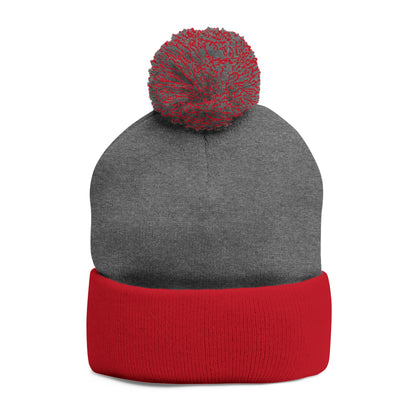 Nicaragua Pom-Pom Knit Beanie Embroidered