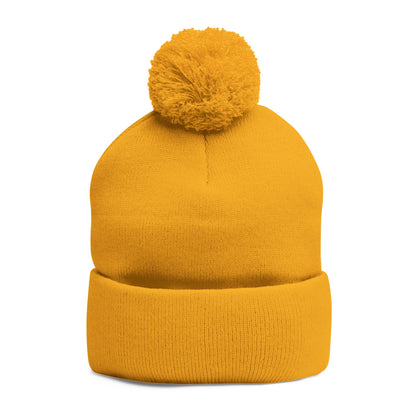 Nicaragua Pom-Pom Knit Beanie Embroidered