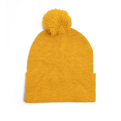 Nicaragua Pom-Pom Knit Beanie Embroidered