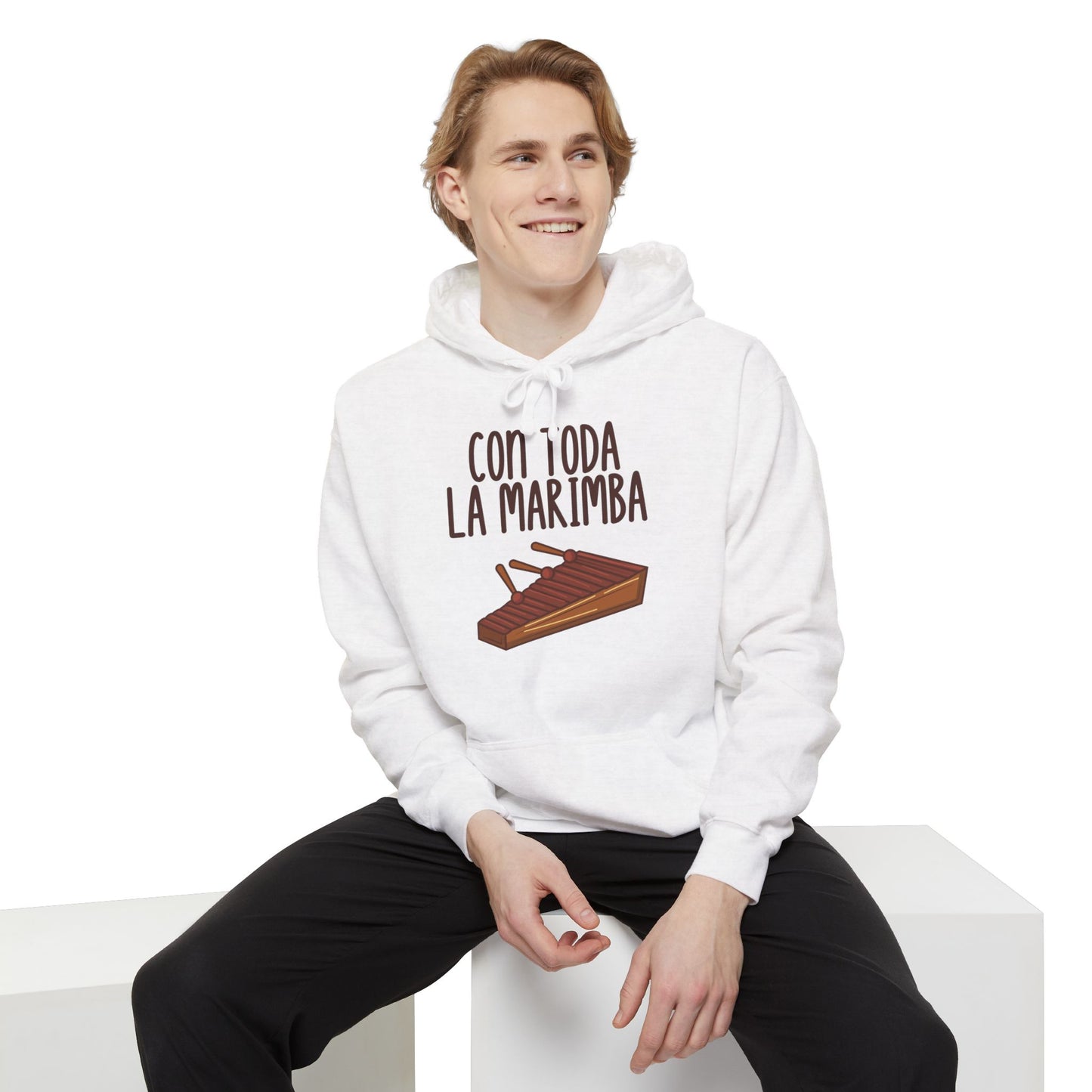 Con toda la Marimba Unisex Garment-Dyed Hoodie