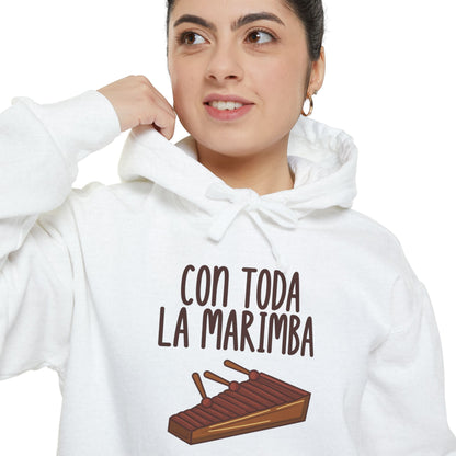 Con toda la Marimba Unisex Garment-Dyed Hoodie