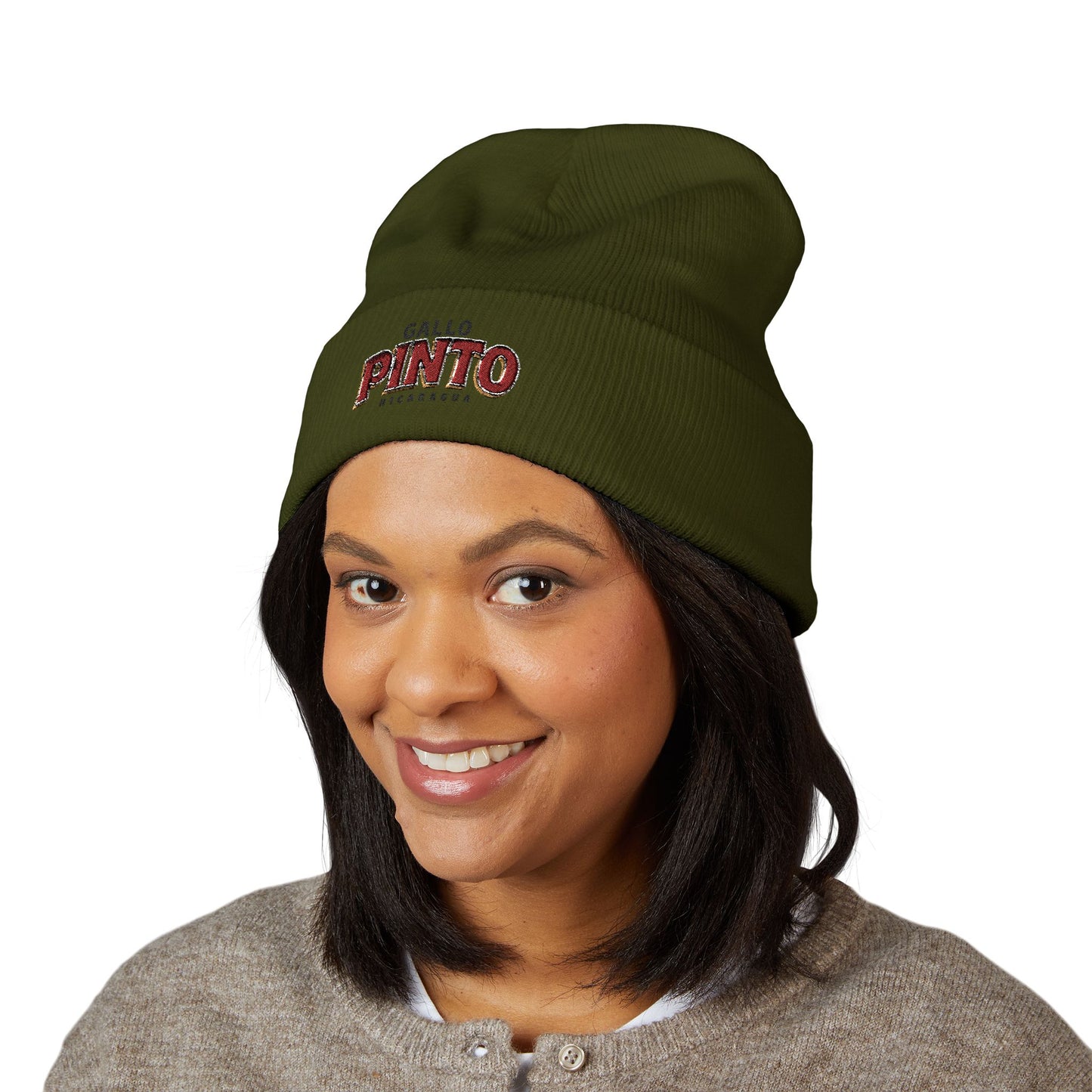 Gallo Pinto Embroidered Cuffed Beanie
