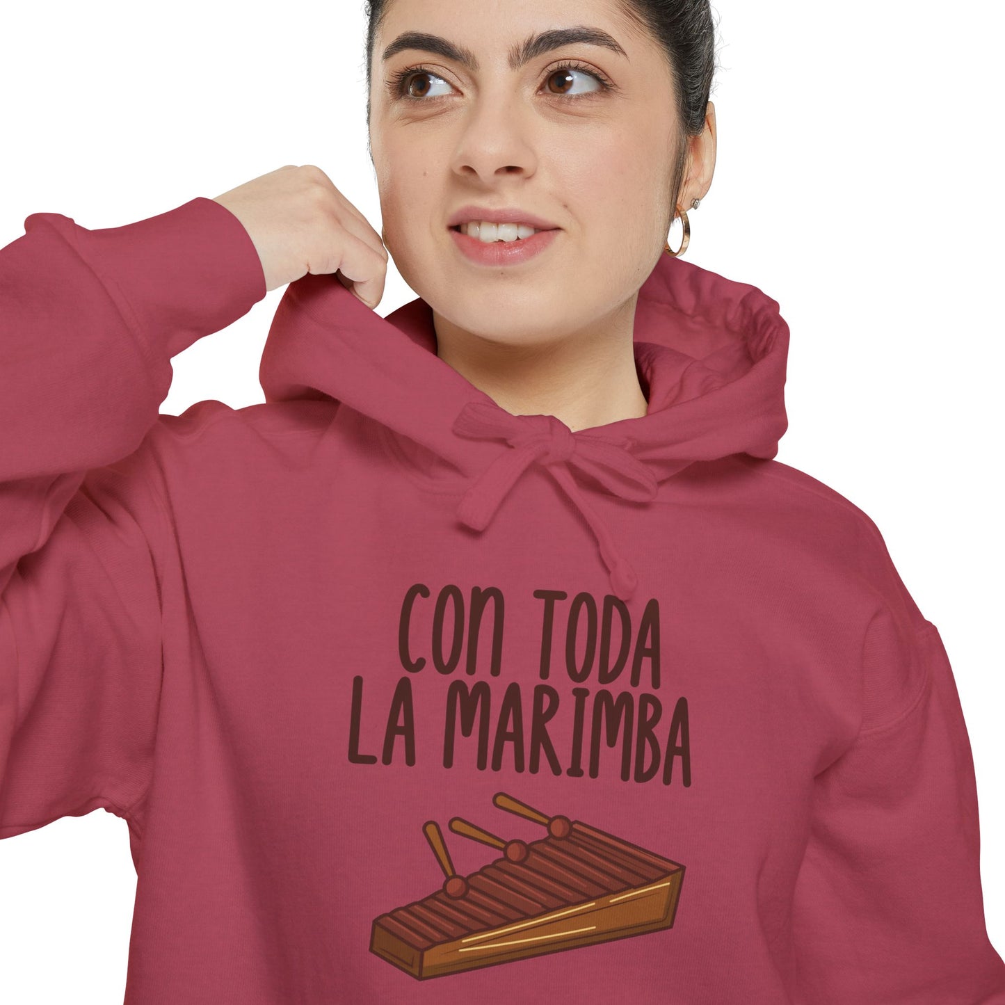 Con toda la Marimba Unisex Garment-Dyed Hoodie