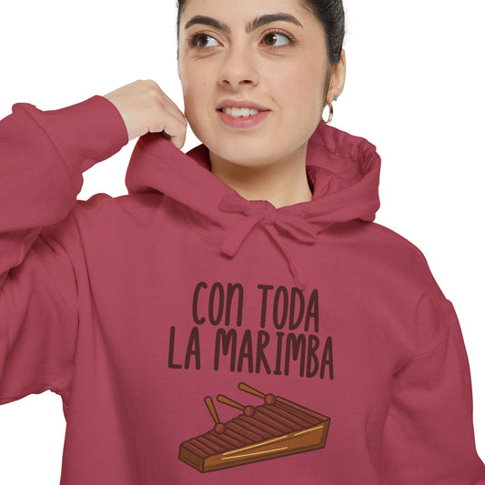 Con toda la Marimba Unisex Garment-Dyed Hoodie