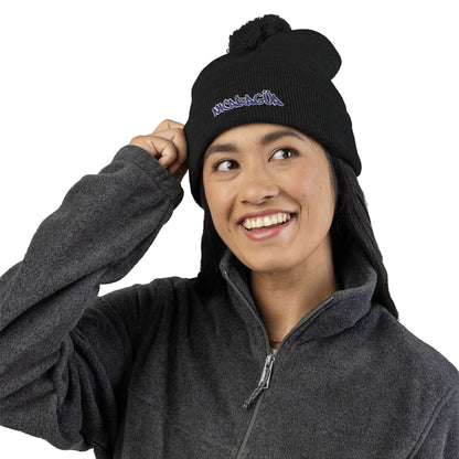 Nicaragua Pom-Pom Knit Beanie Embroidered