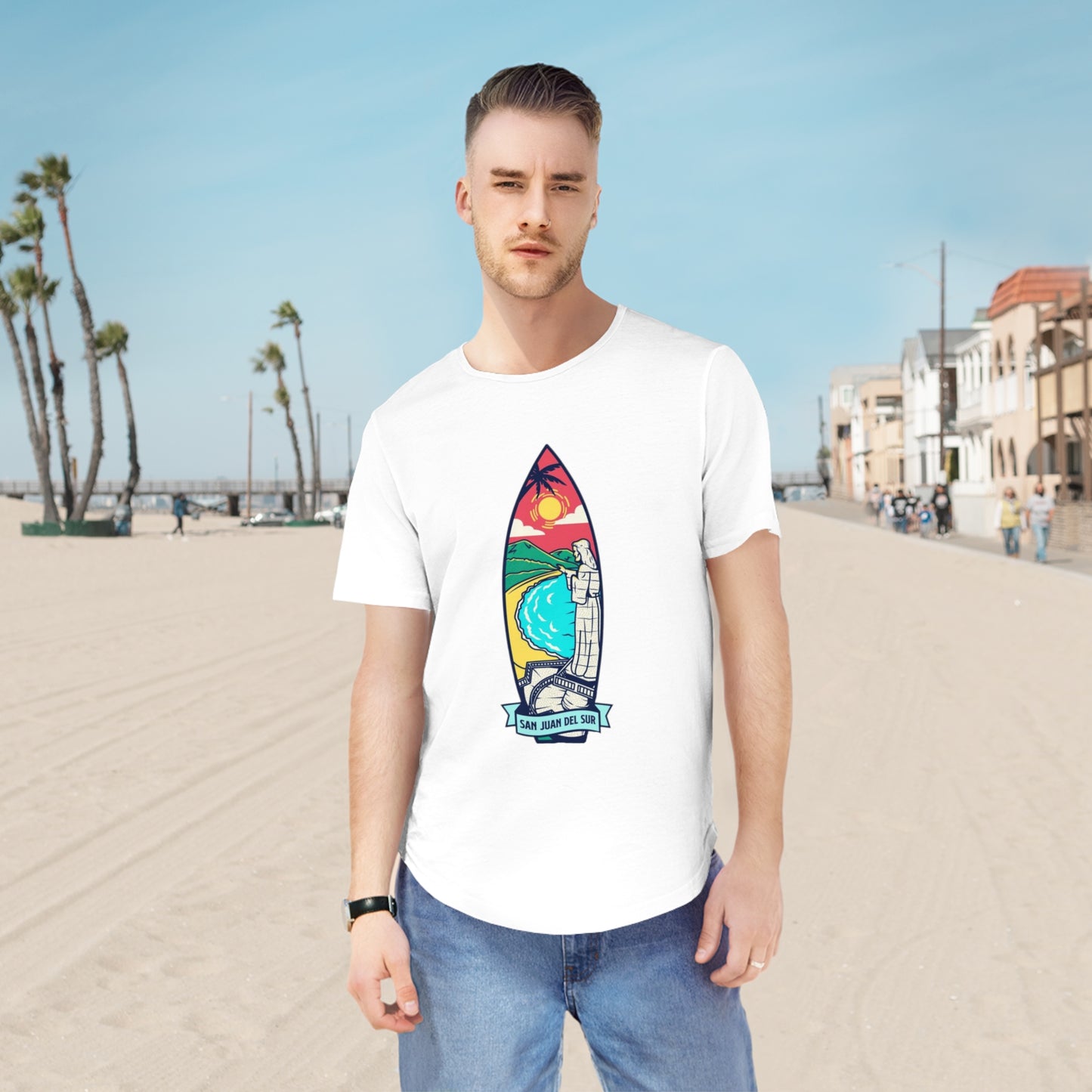 San Juan del Sur Surf Men's Jersey Curved Hem Tee