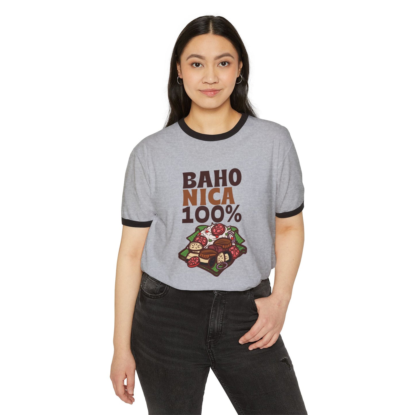 Baho Nica Unisex Cotton Ringer T-Shirt