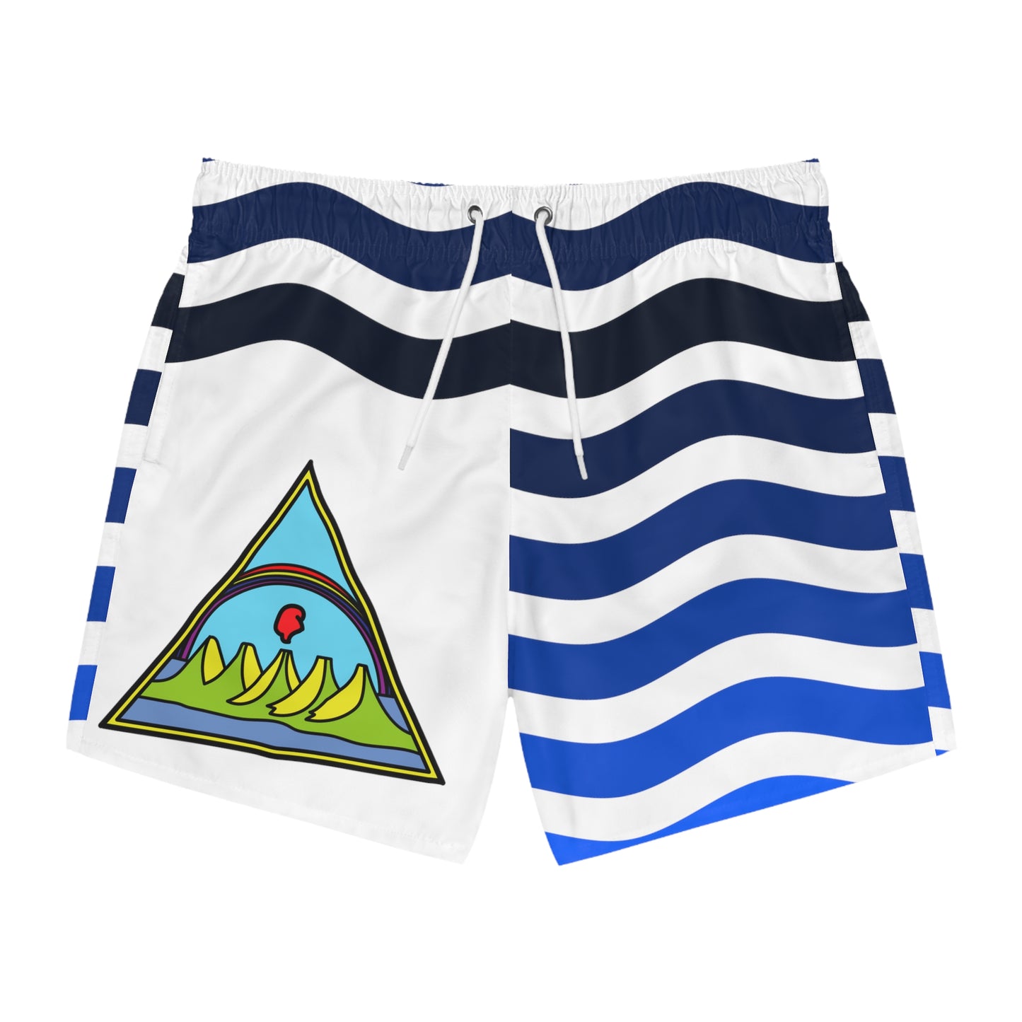 Nicaragua flag shield Swim Trunks