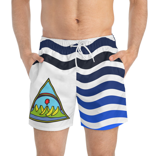 Nicaragua flag shield Swim Trunks